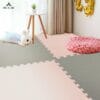 Thảm Xốp Ghép Trải Sàn 60x60cm Dày 10mm Hồng Kem Vân LáThảm Xốp Trải Sàn 60x60cm Hồng Kem Miếng Ghép Vân Lá