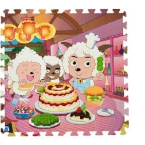 Thảm Xốp Ghép Tranh Ngộ Nghĩnh 42x42cm -10mm Cừu Trắng