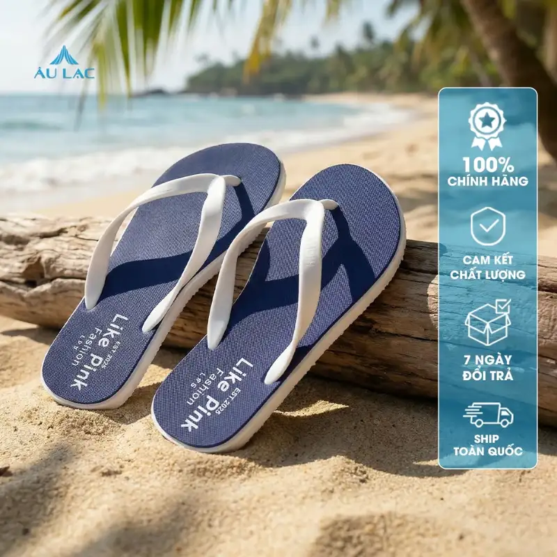 Dép Tông Nam Đúc Nguyên Khối Xanh Trắng Nổi Bật Lp06n 1