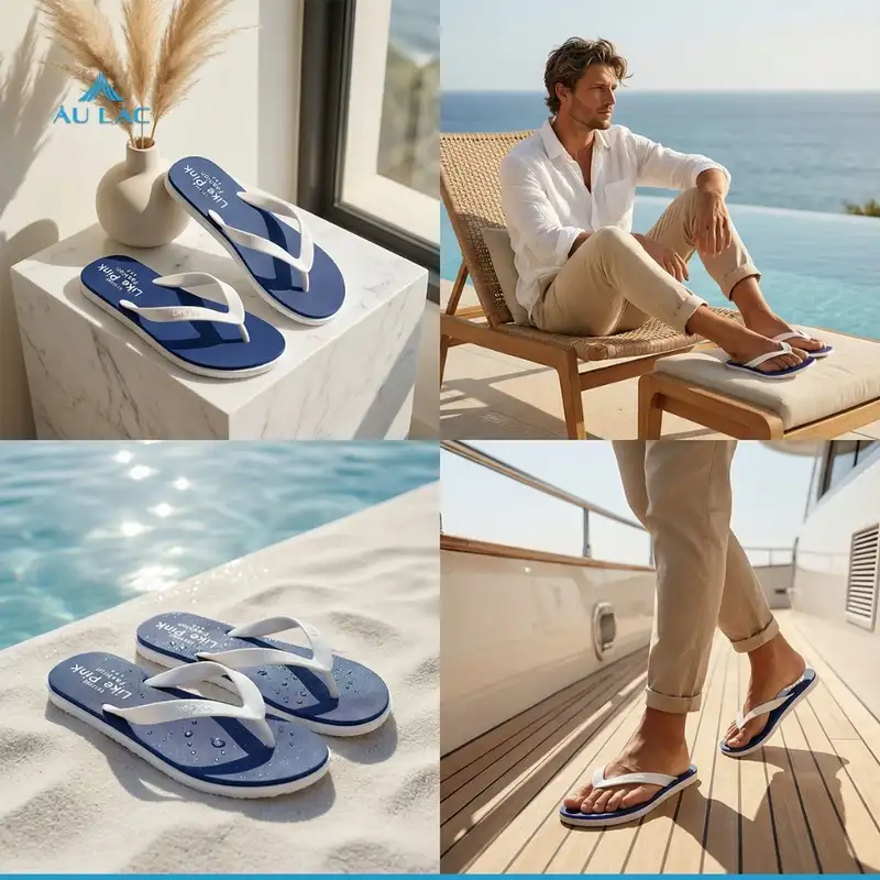 Dép Tông Nam Đúc Nguyên Khối Xanh Trắng Nổi Bật Lp06n 4