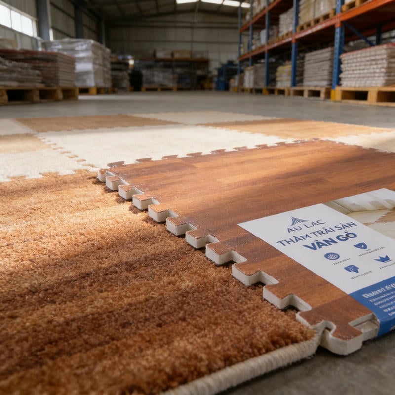 So sánh thảm vân gỗ 60x60cm và 42x42cm cho phòng nhỏ