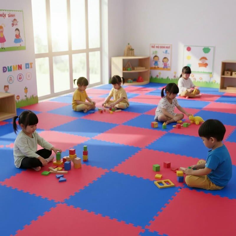 Bề mặt vân nổi và cấu trúc EVA đàn hồi giúp tăng ma sát, hạn chế